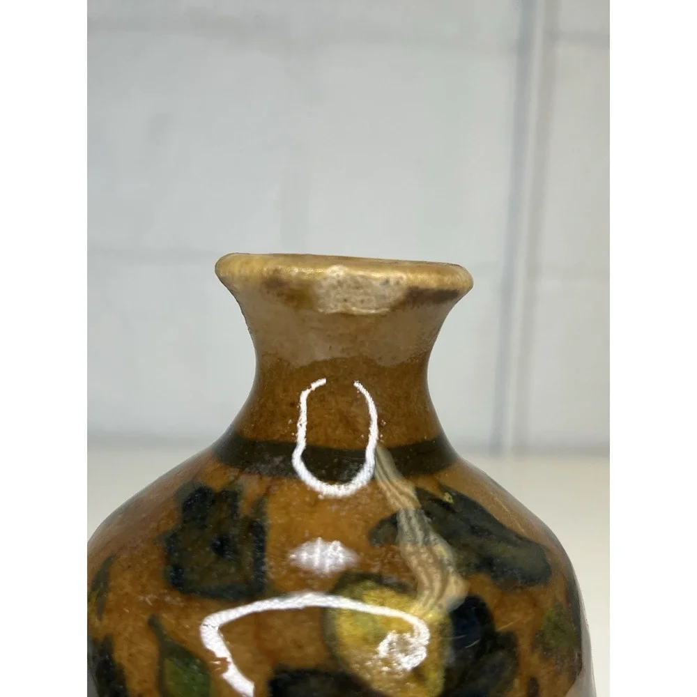 Antique‎ Bottle Flask Vase Persian Qajar Pottery Turkish Iznik Birds Flowers